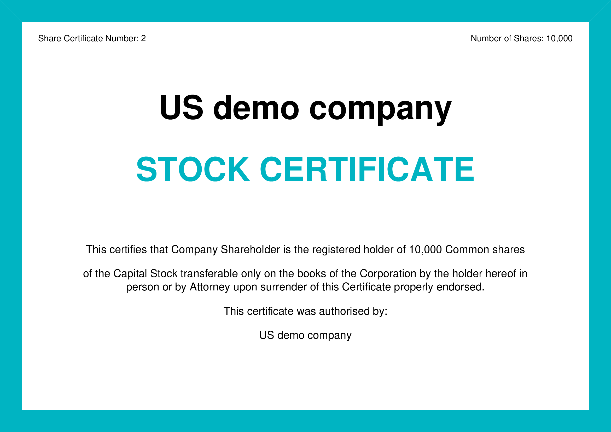 share certificate modern template